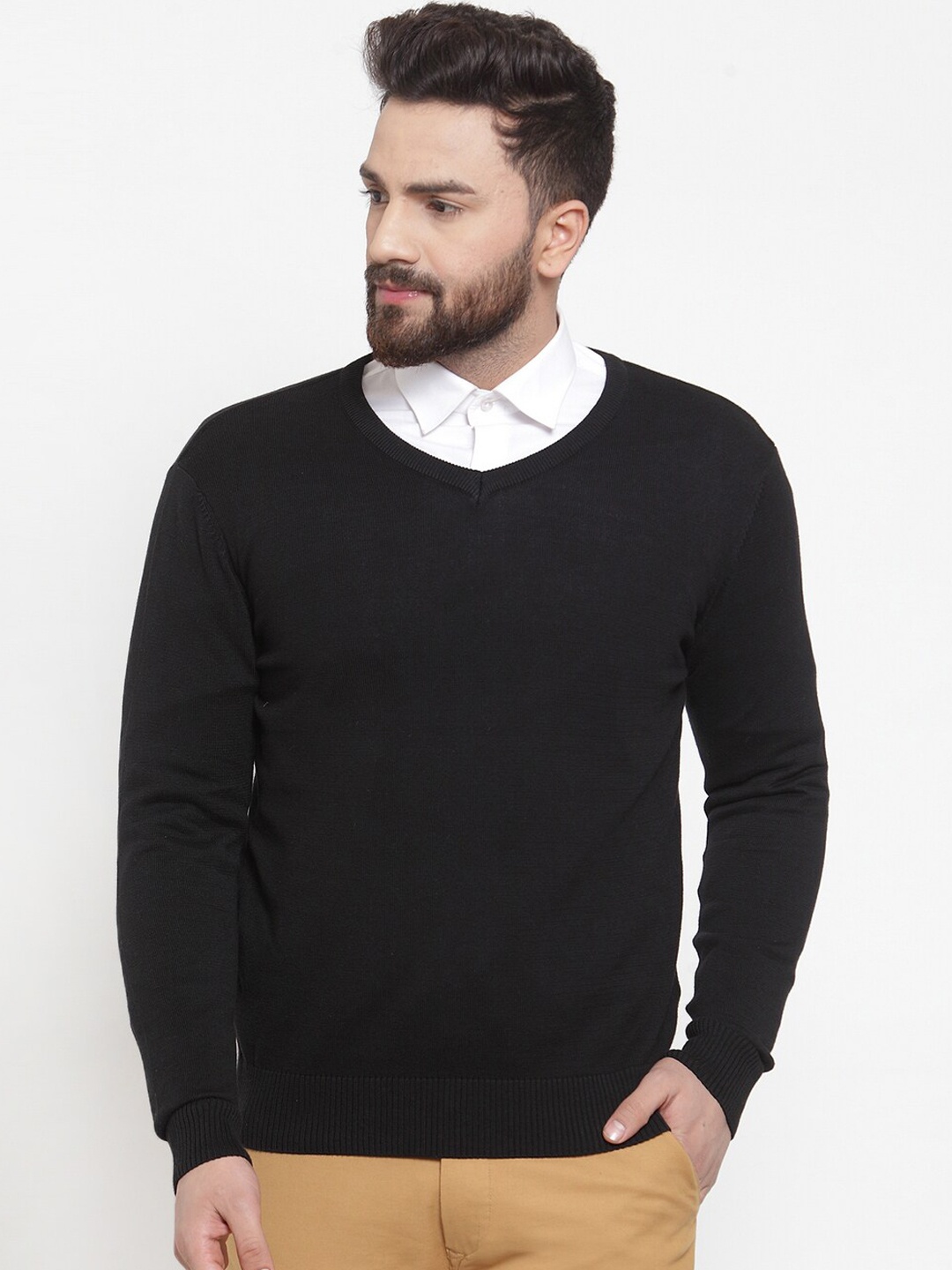 ARMISTO Men Black Solid Pullover