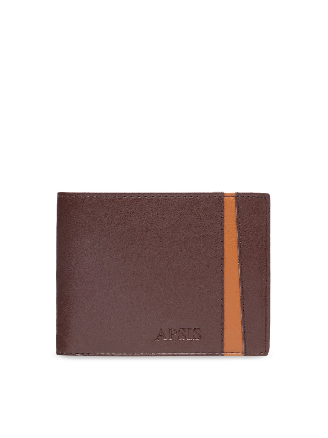 

Apsis Men Coffee Brown & Tan Brown Colourblocked Two Fold Wallet