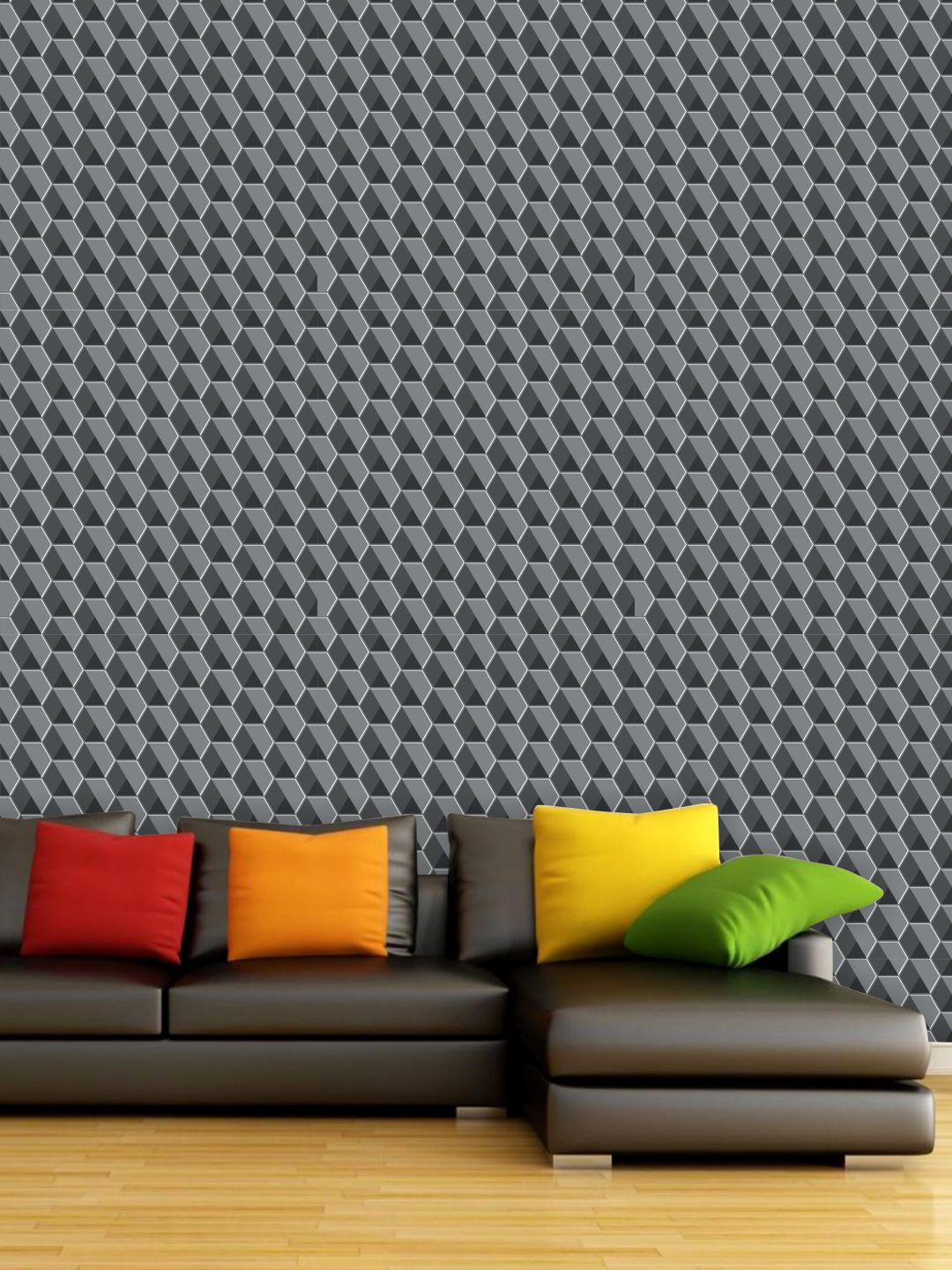 

PAPER PLANE DESIGN Black & Grey Geometric Waterproof Vinyl Wallpaper