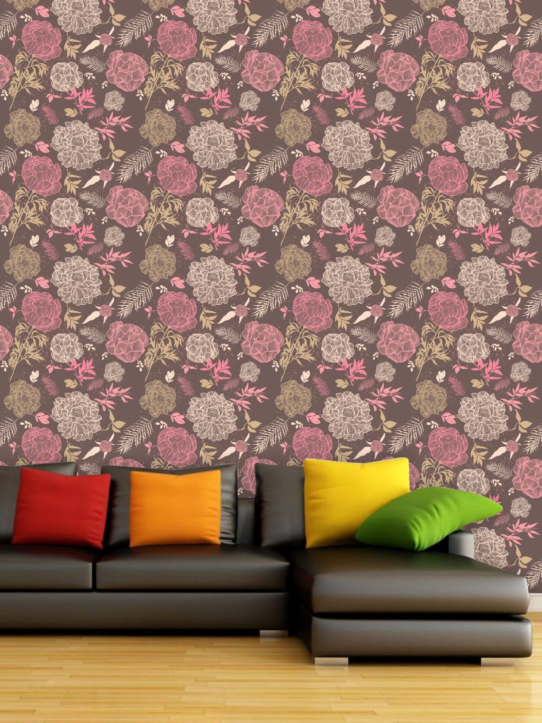 

PAPER PLANE DESIGN Brown & Beige Floral Waterproof Vinyl Wallpaper