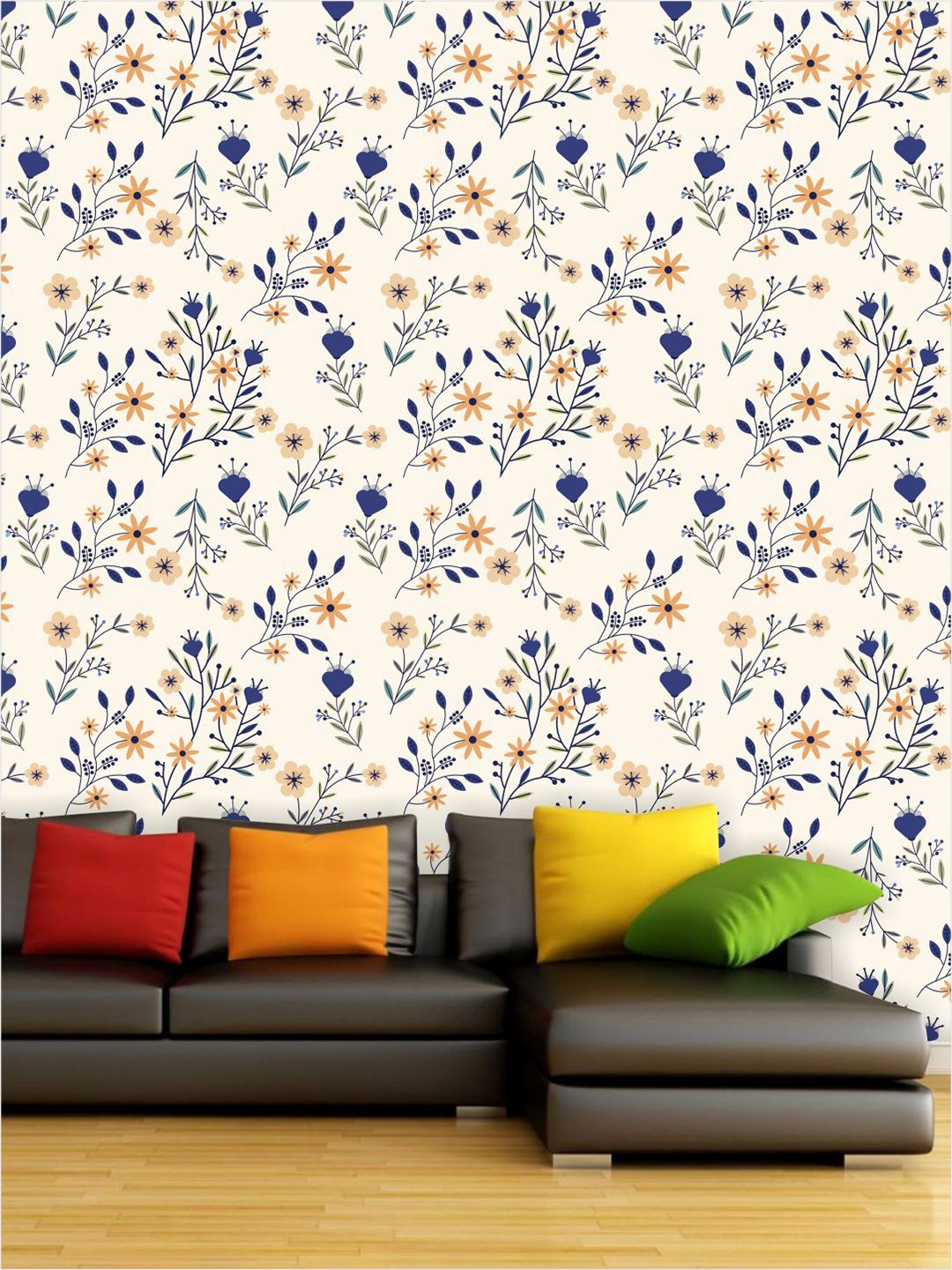 

PAPER PLANE DESIGN Off-White & Blue Floral Waterproof Vinyl Wallpaper
