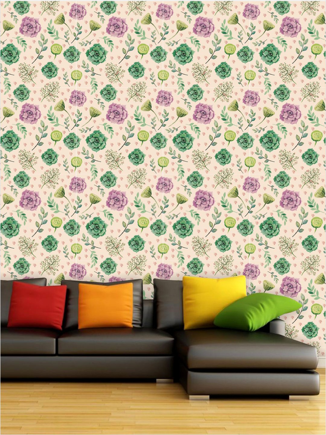 

PAPER PLANE DESIGN Purple & Green Floral Waterproof Vinyl Wallpaper