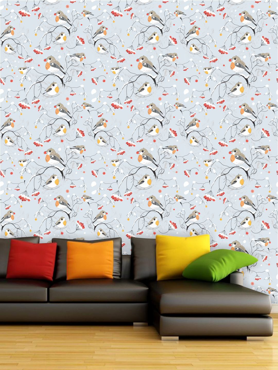 

PAPER PLANE DESIGN Grey & White Birds Waterproof Vinyl Wallpaper