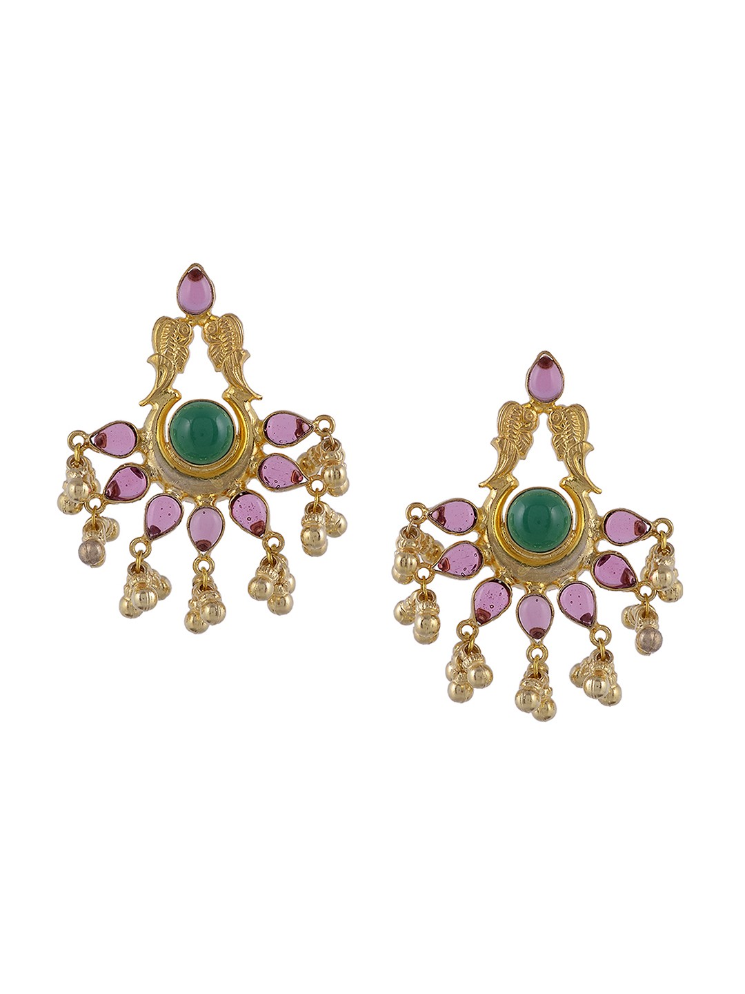 

Silvermerc Designs Gold & Pink Classic Drop Earrings