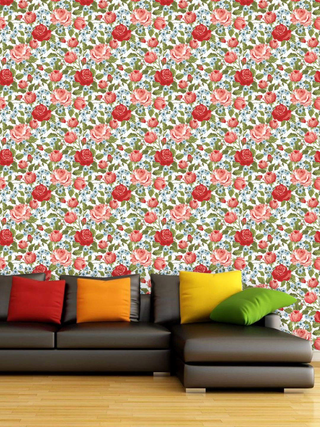 

PAPER PLANE DESIGN Red & Blue Floral Waterproof Vinyl Wallpaper