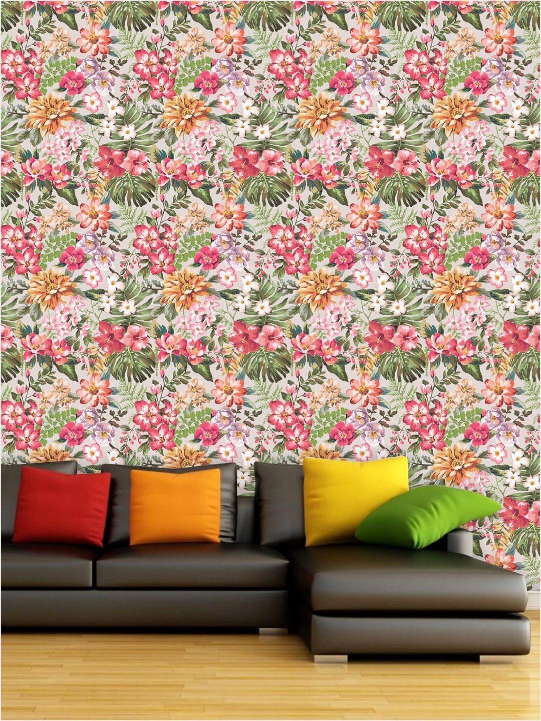 

PAPER PLANE DESIGN Multicoloured Floral Waterproof Vinyl Wallpaper, Multi