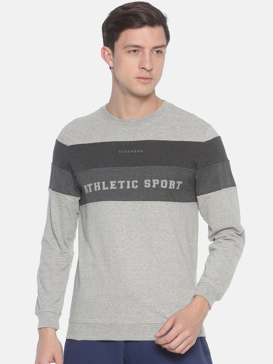 

Steenbok Men Grey Printed Sweatshirt