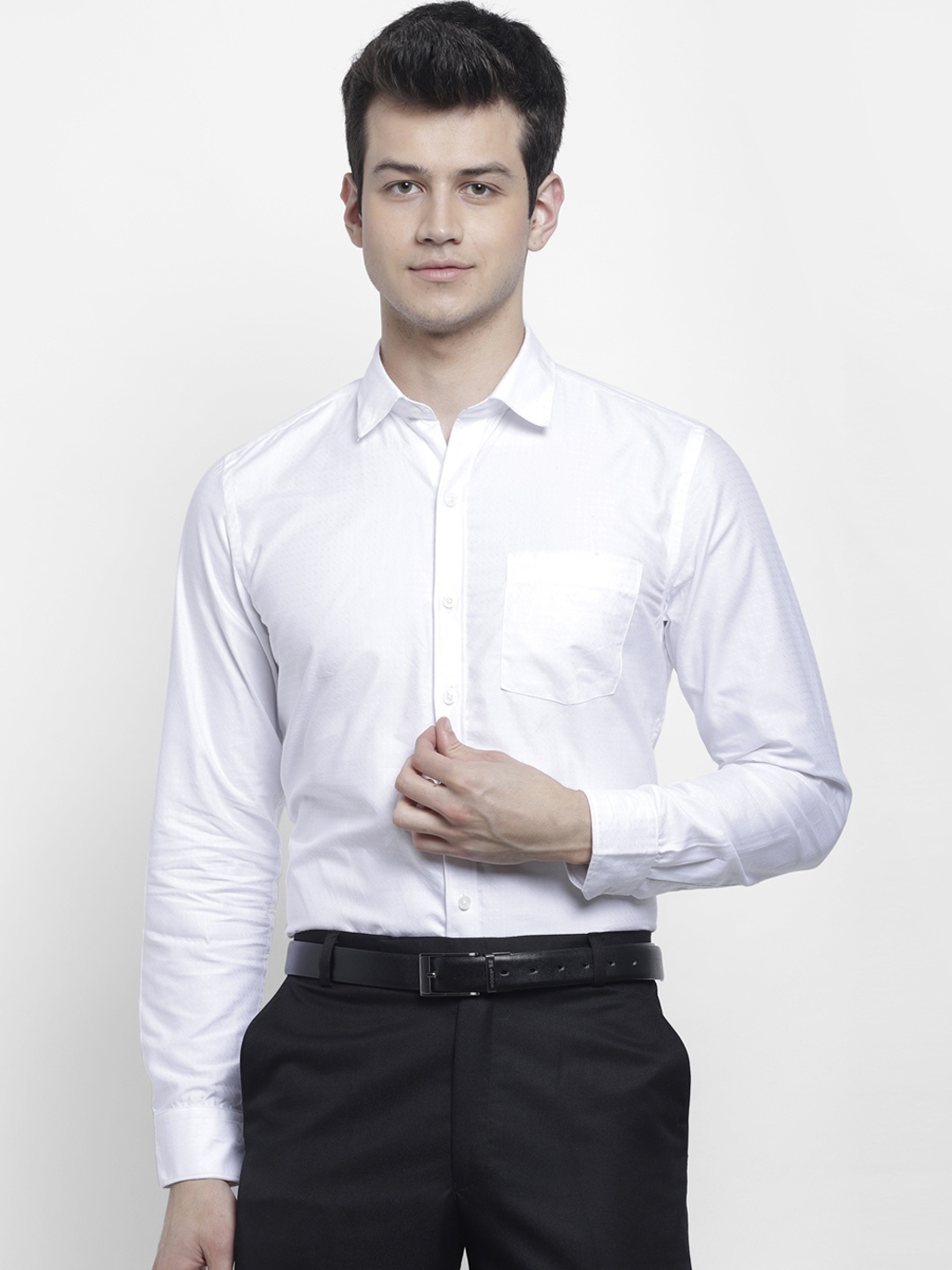 

cape canary Men White Regular Fit Solid Formal Shirt