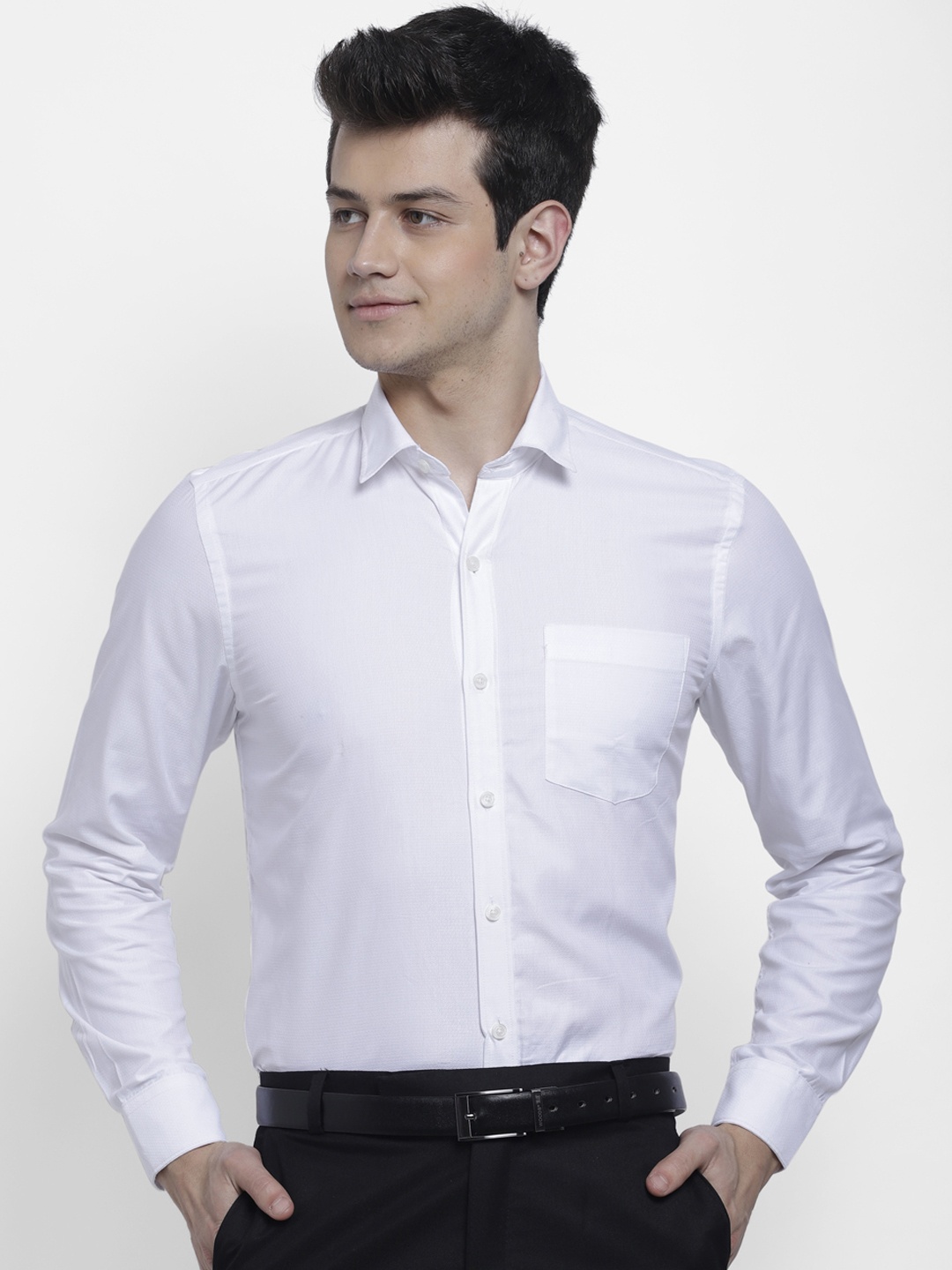 

cape canary Men White Slim Fit Solid Formal Shirt