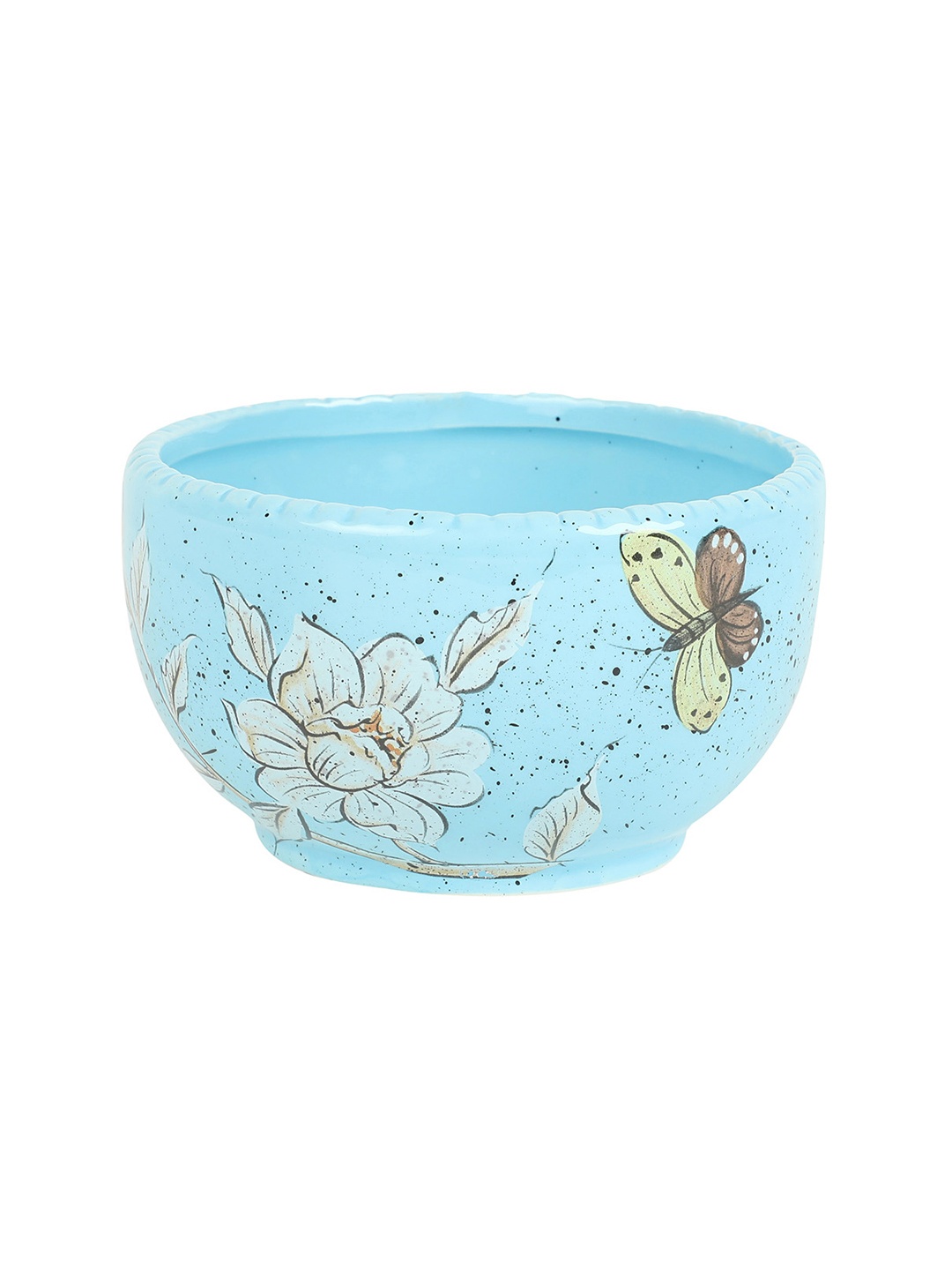 

Chumbak Blue Floral Bird Print Serving Bowl