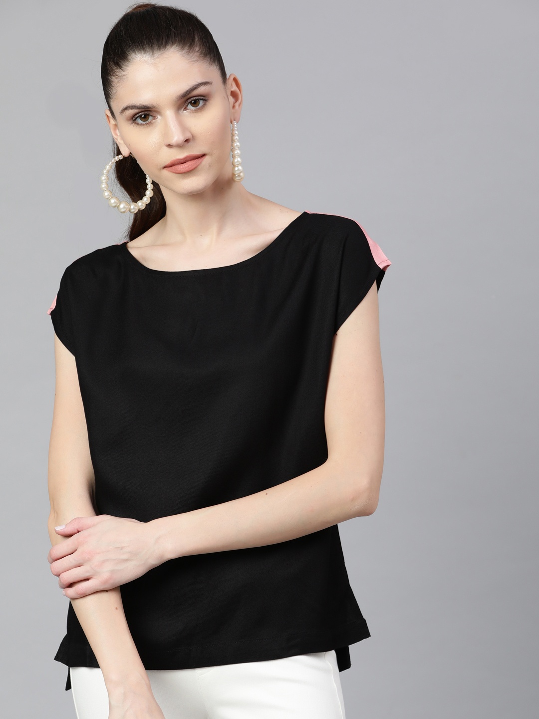 

STREET 9 Women Black Solid Top