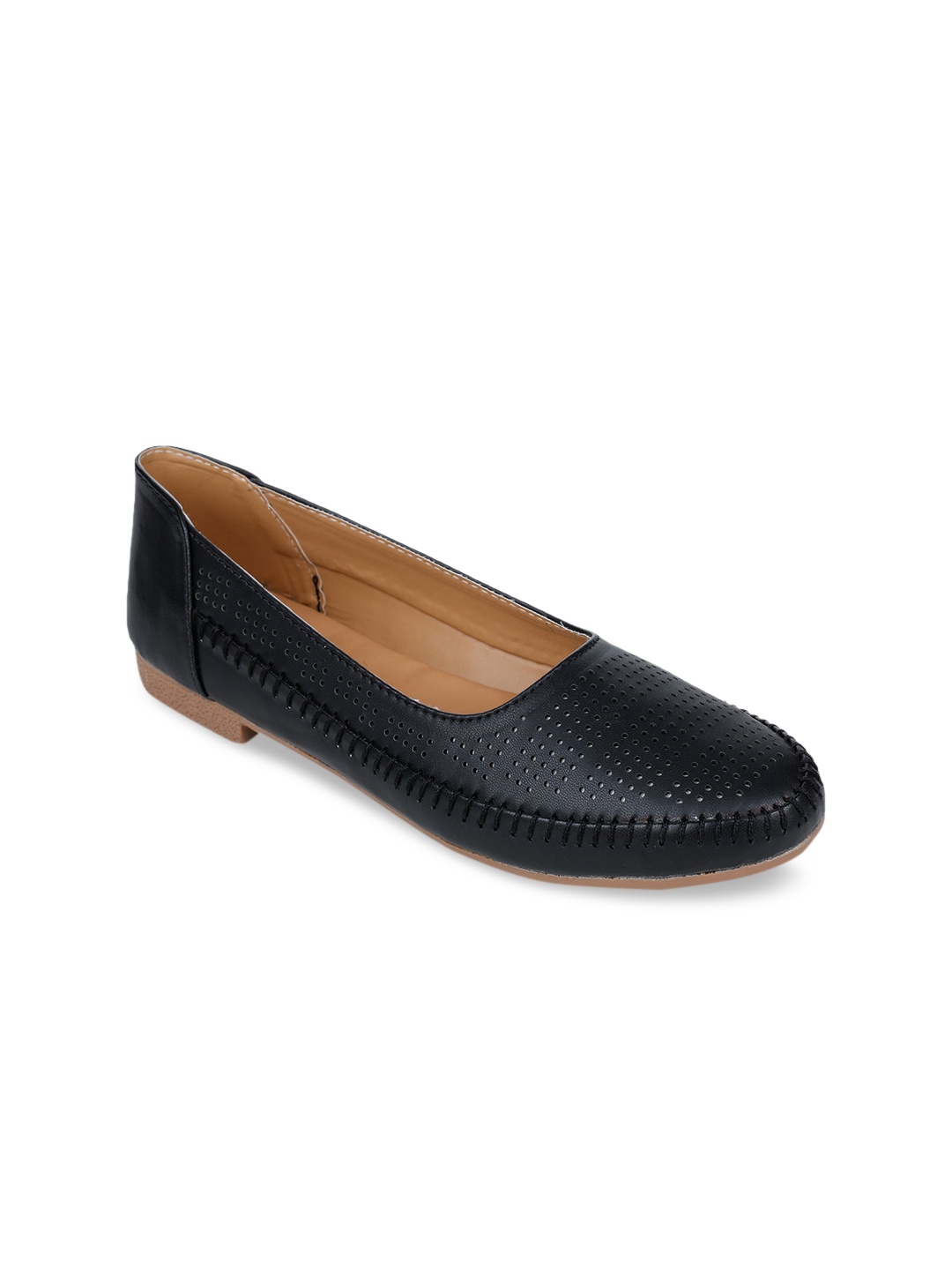 

Bruno Manetti Women Black Textured Ballerinas