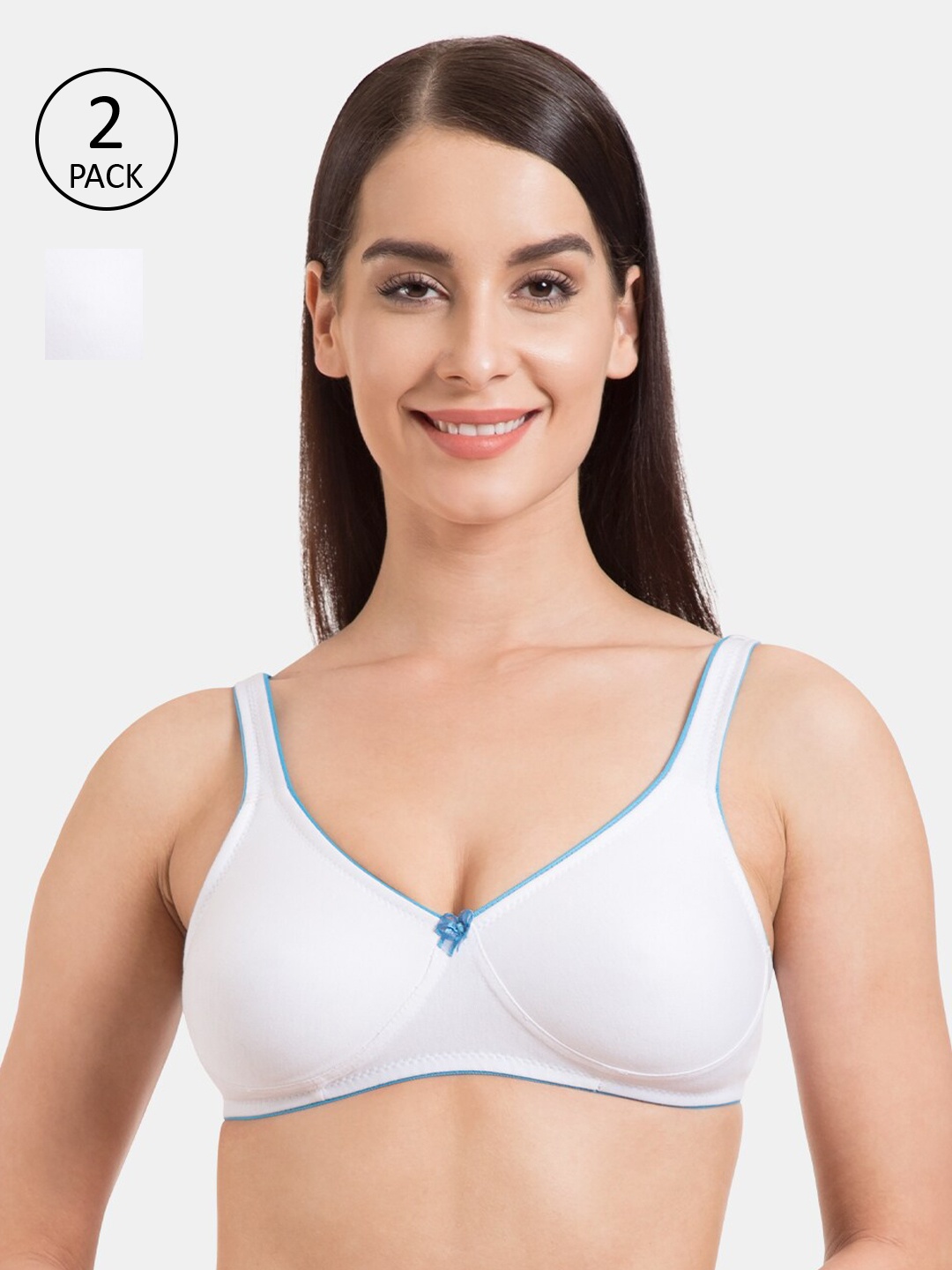 

Tweens Pack Of 2 White Solid Non-Wired Non Padded Everyday Bras TW-293