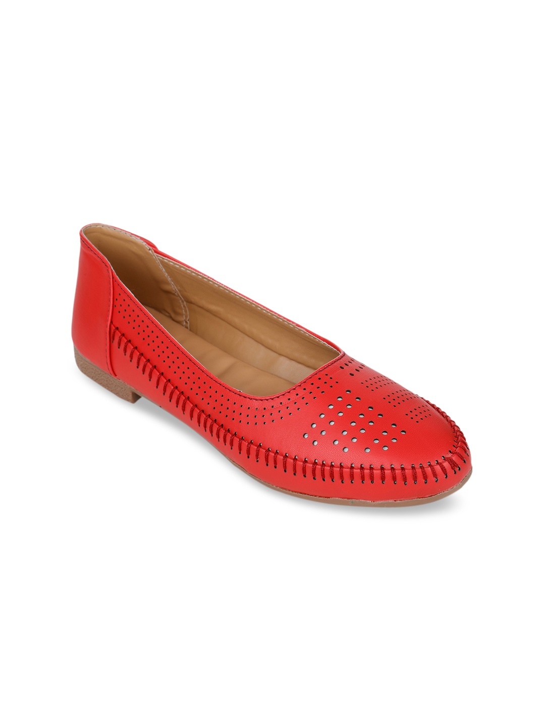 

Bruno Manetti Women Red Solid Ballerinas