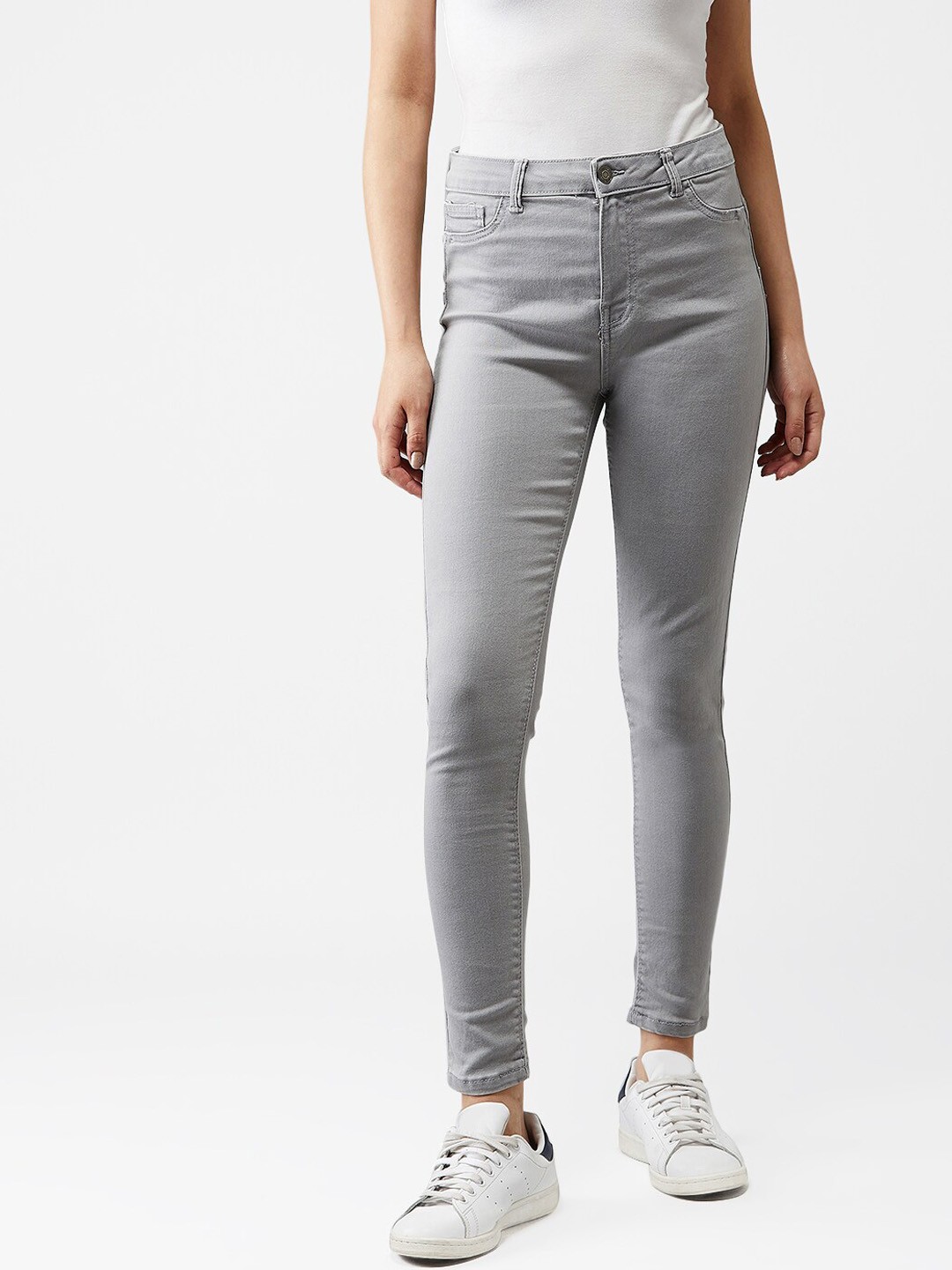 

Kotty Women Grey Skinny Fit High-Rise Clean Look Jeans