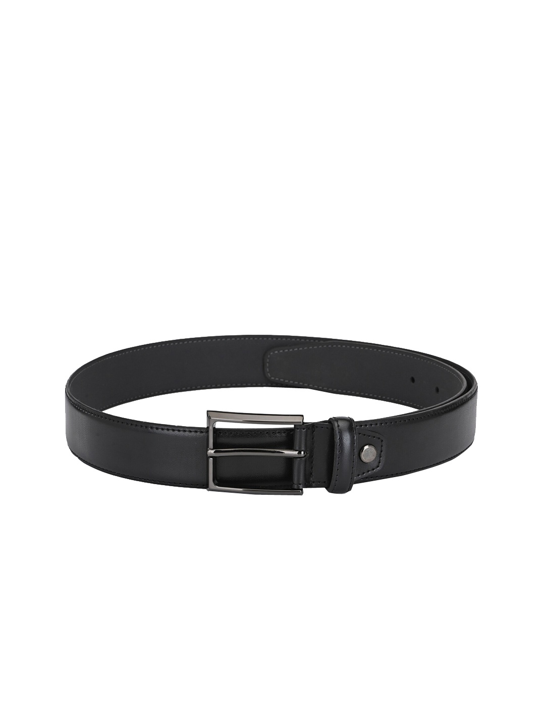 

Calvadoss Men Black Solid Leather Belt