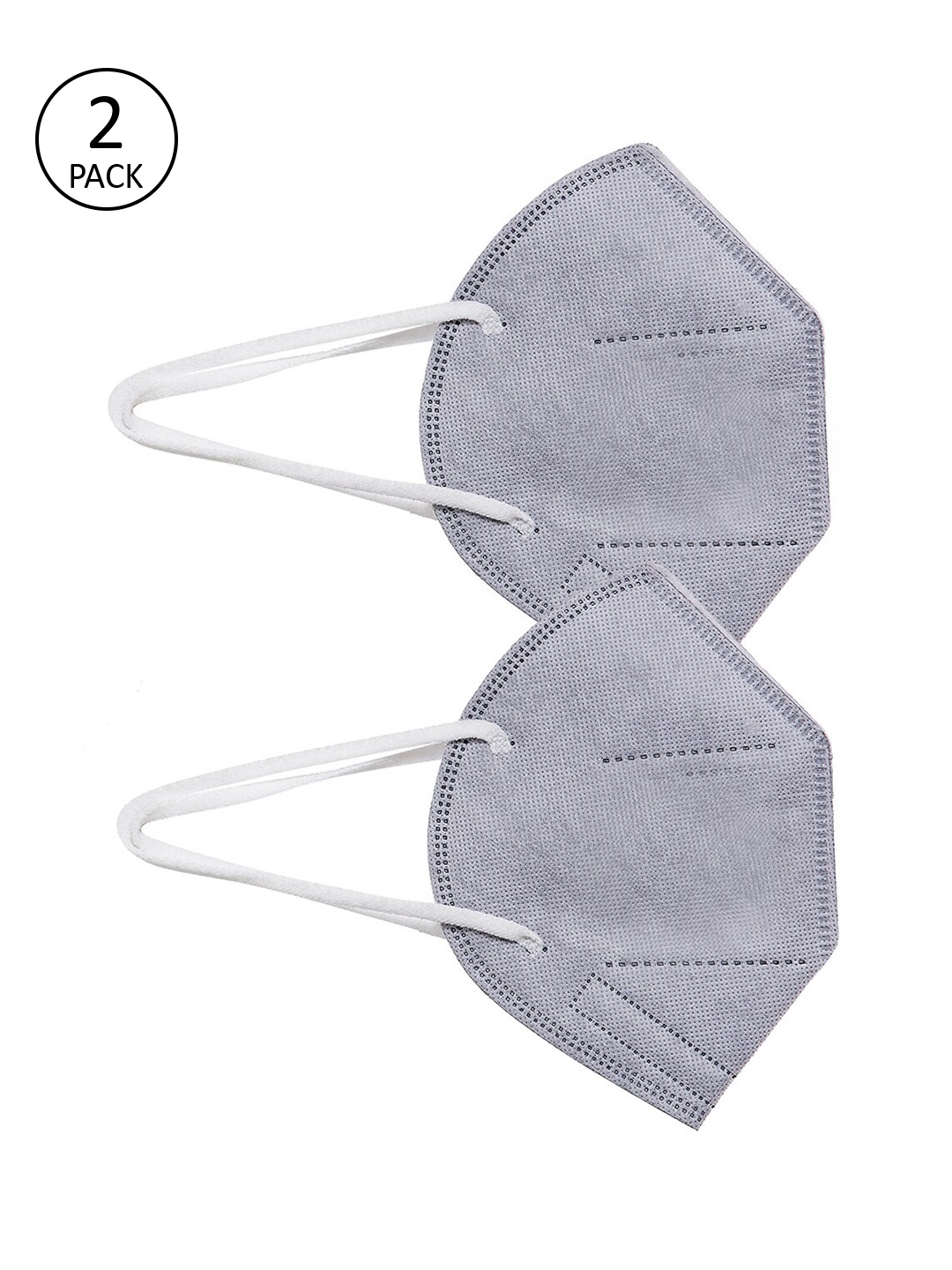 

Priyaasi Unisex Pack Of 2 Grey Reusable 5-Ply Protective Outdoor Mask