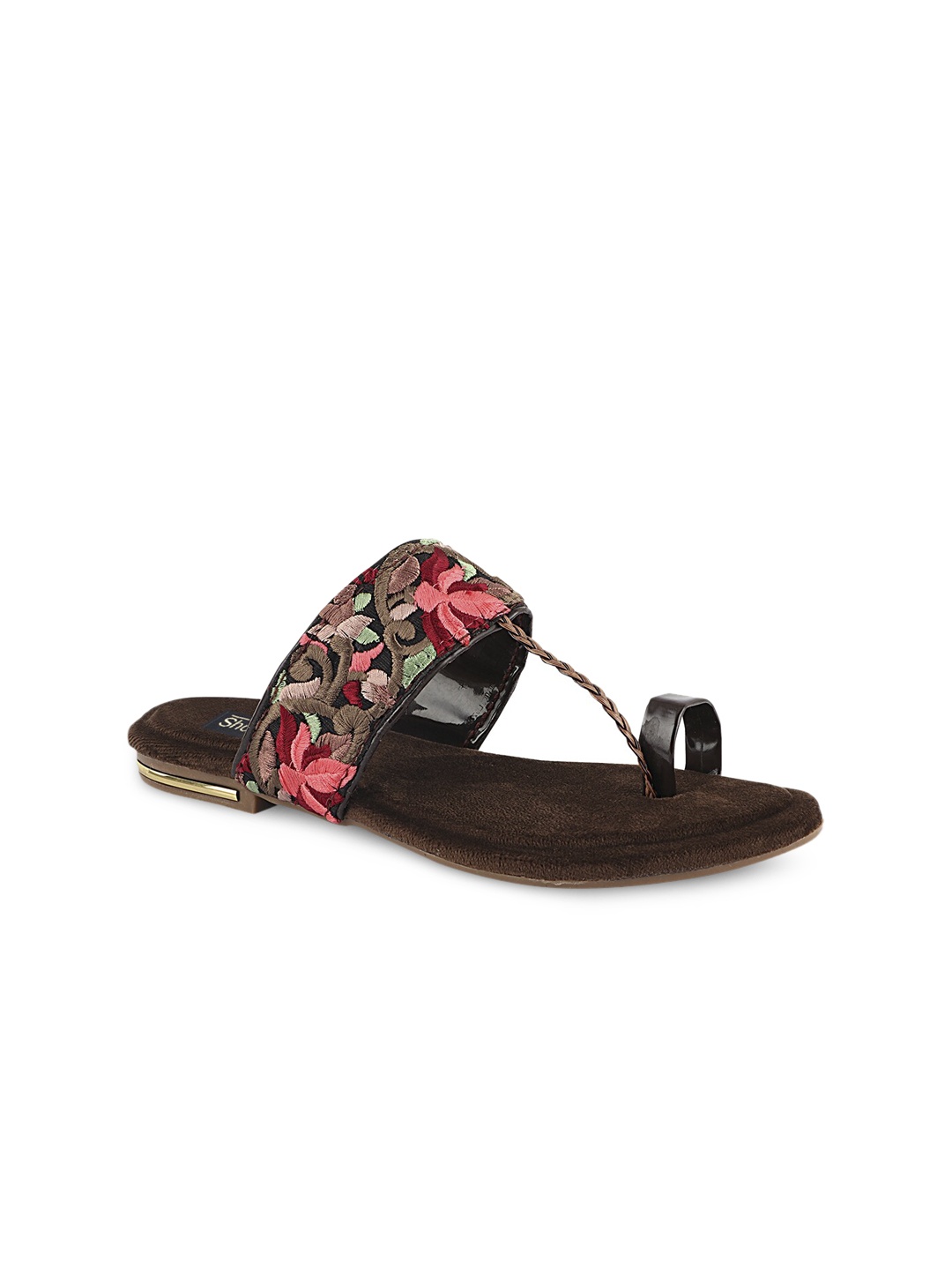 

Shoetopia Women Multicoloured Woven Design Fabric One Toe Flats, Multi