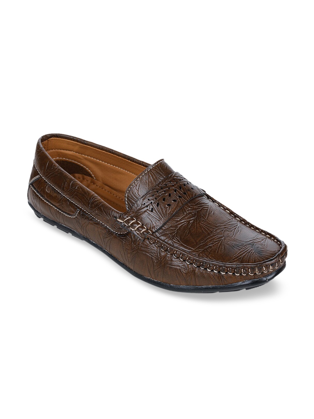 

Bruno Manetti Men Brown Textured Loafers