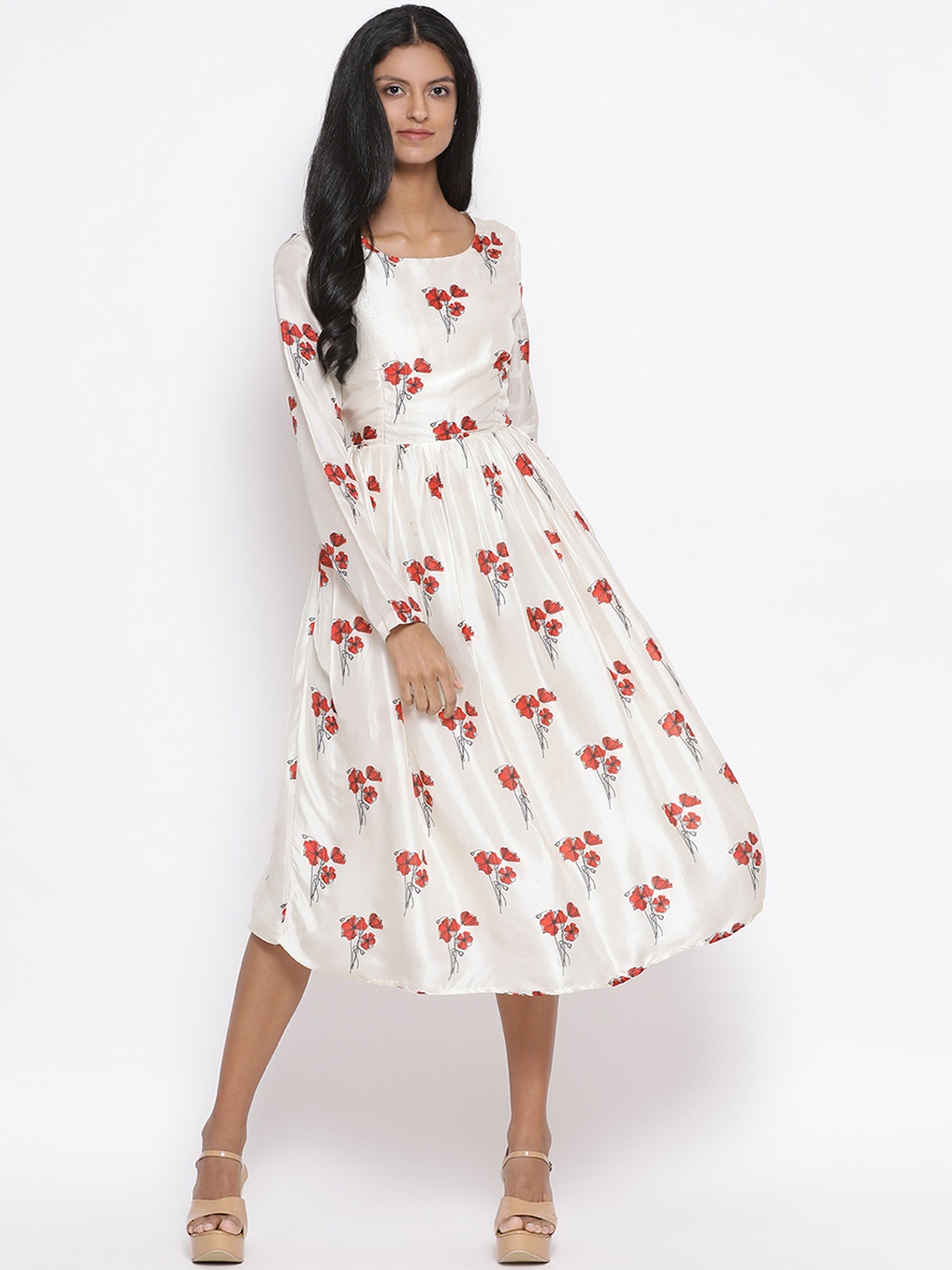

ROOTED Women Off-White Printed A-Line Dress