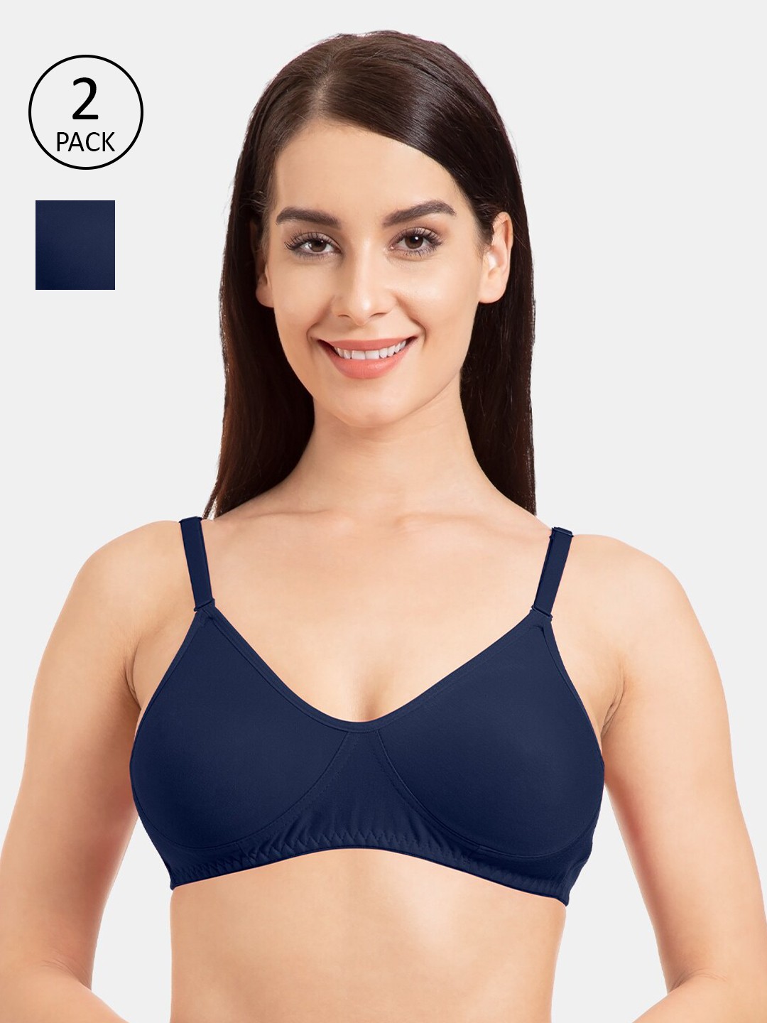 

Tweens Pack Of 2 Blue Solid Non-Wired Non Padded Everyday Bras TW-9285