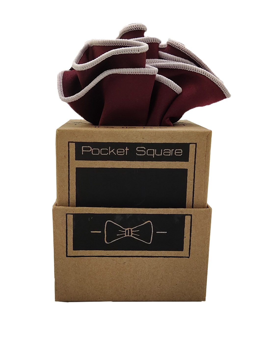 

The Tie Hub Men Maroon Solid Pocket Square