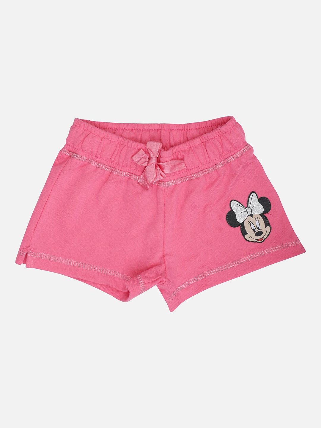 

Kids Ville Mickey & Friends featured Girls Pink Printed Regular Shorts