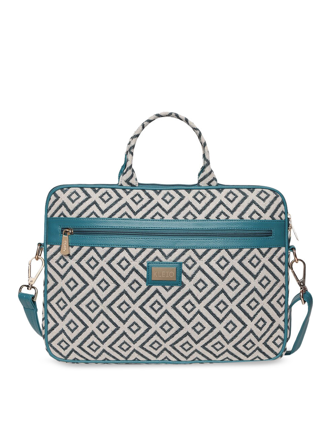 

KLEIO Unisex Green & Black Printed Laptop Bag