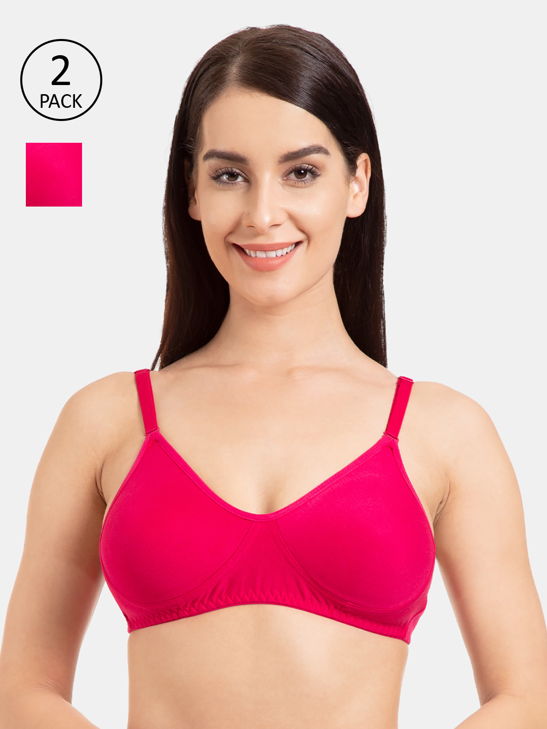 

Tweens Pack Of 2 Solid Non-Wired Non Padded Everyday Bra TW-9285, Pink