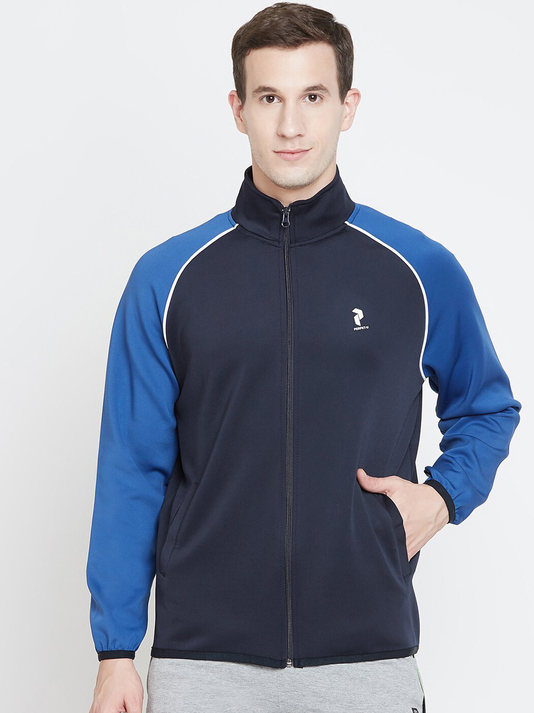 

PERFKT-U Men Navy Blue Solid Sweatshirt
