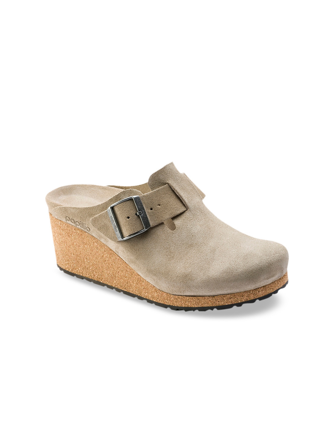 

Birkenstock Fanny Taupe Narrow Width Suede Leather With A Heel, Beige