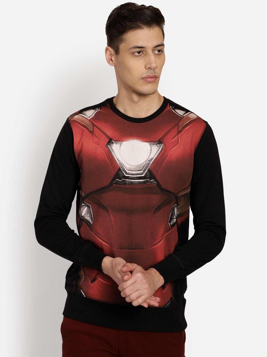 

Free Authority Men Black & Red Iron Man Print Sweatshirt