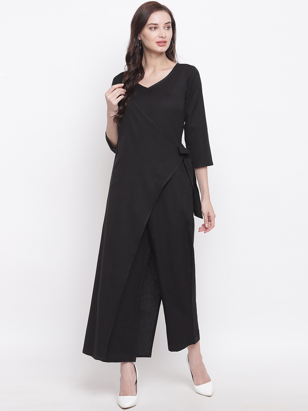 

FABNEST Women Black Solid Basic Jumpsuit