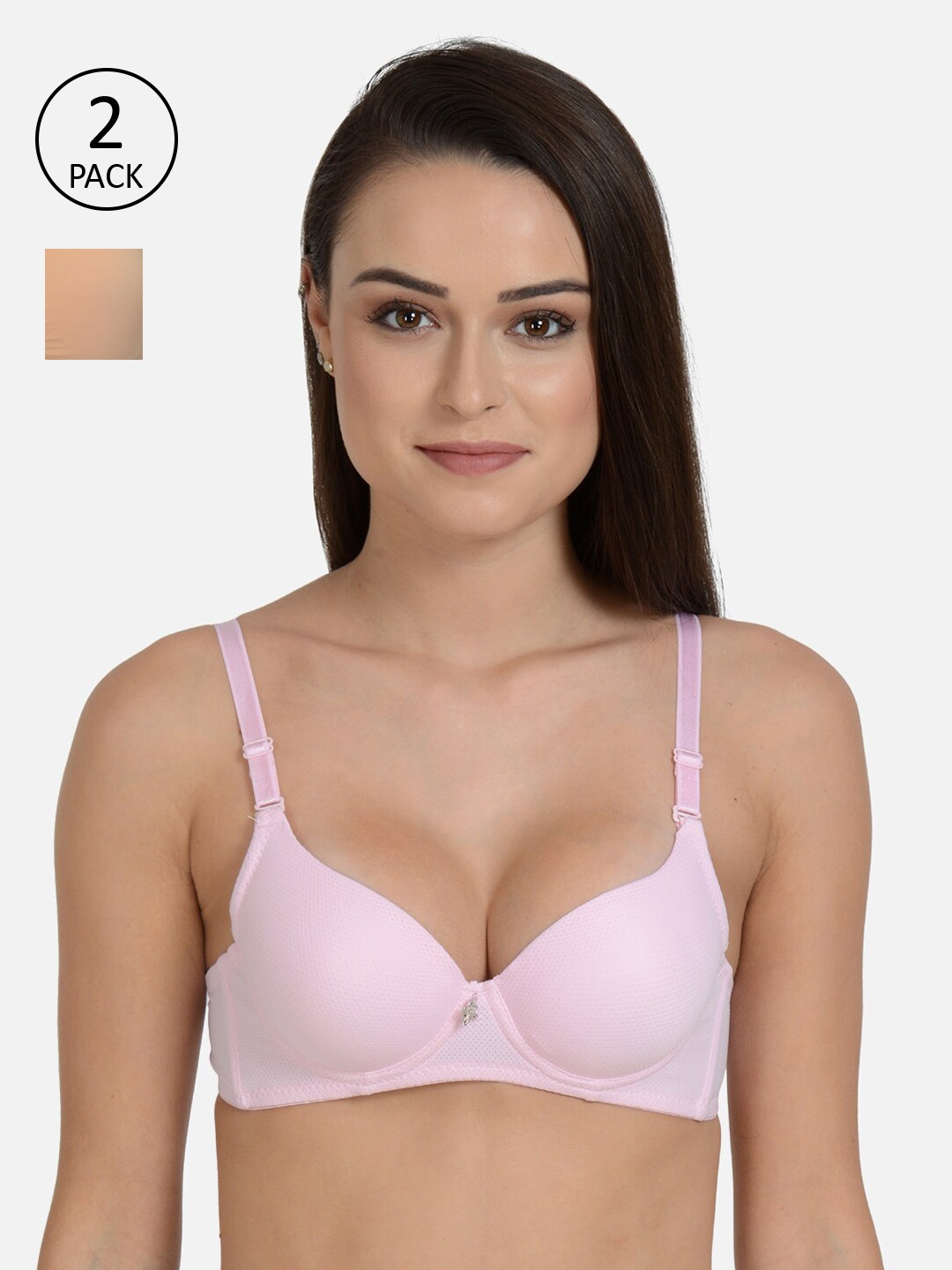 

mod & shy Assorted Pack of 2 Solid Non-Wired Non Padded T-shirt Bras MS15847