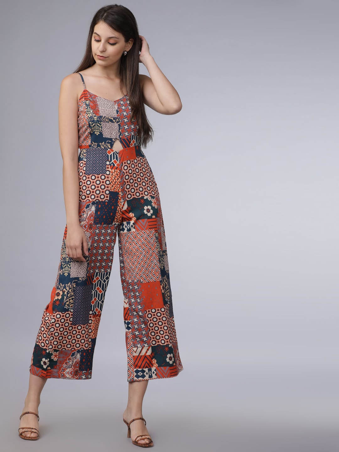 

Tokyo Talkies Women Multicoloured Printed Basic Jumpsuit, Multi