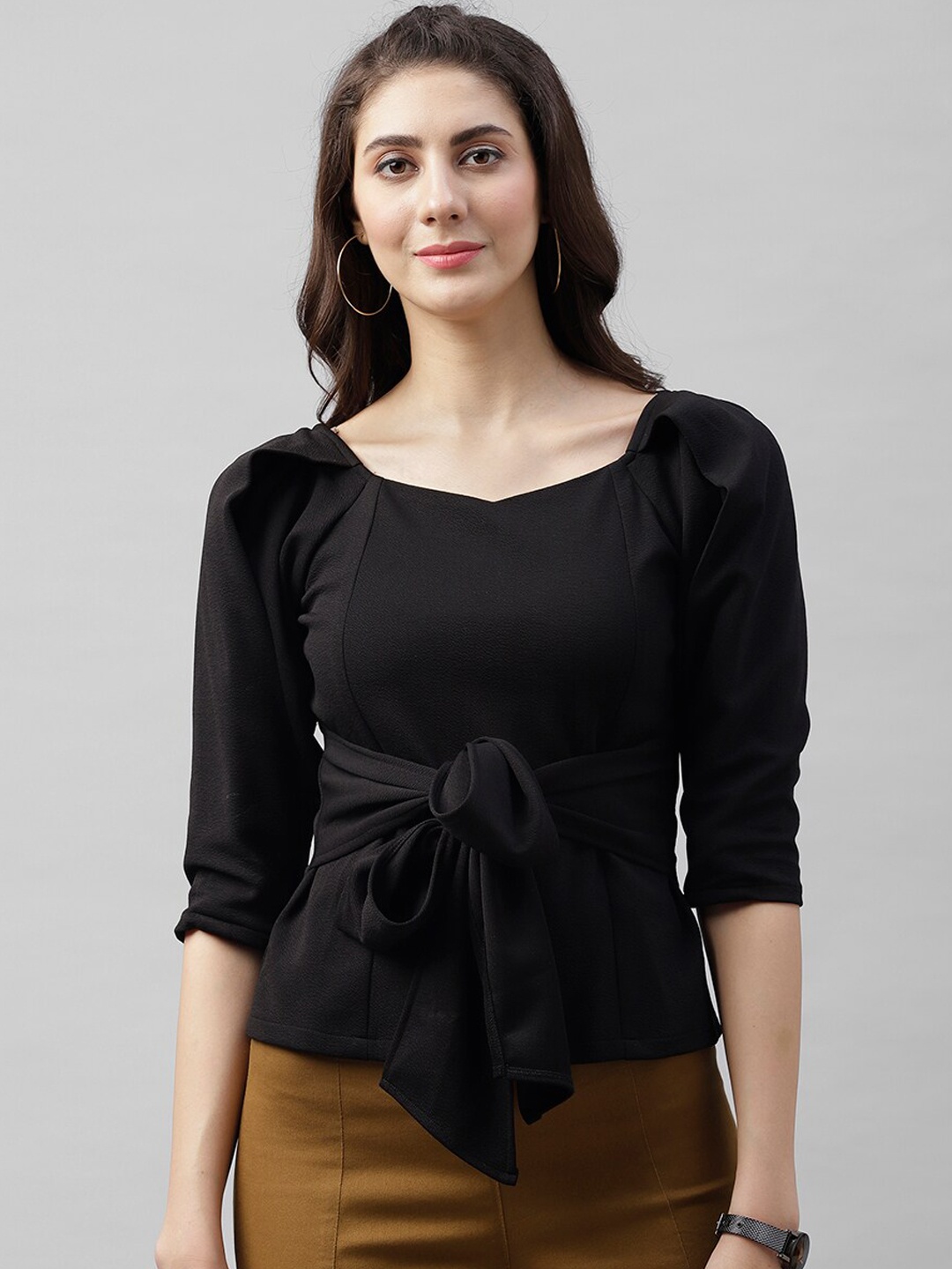 Athena Women Black Solid Top