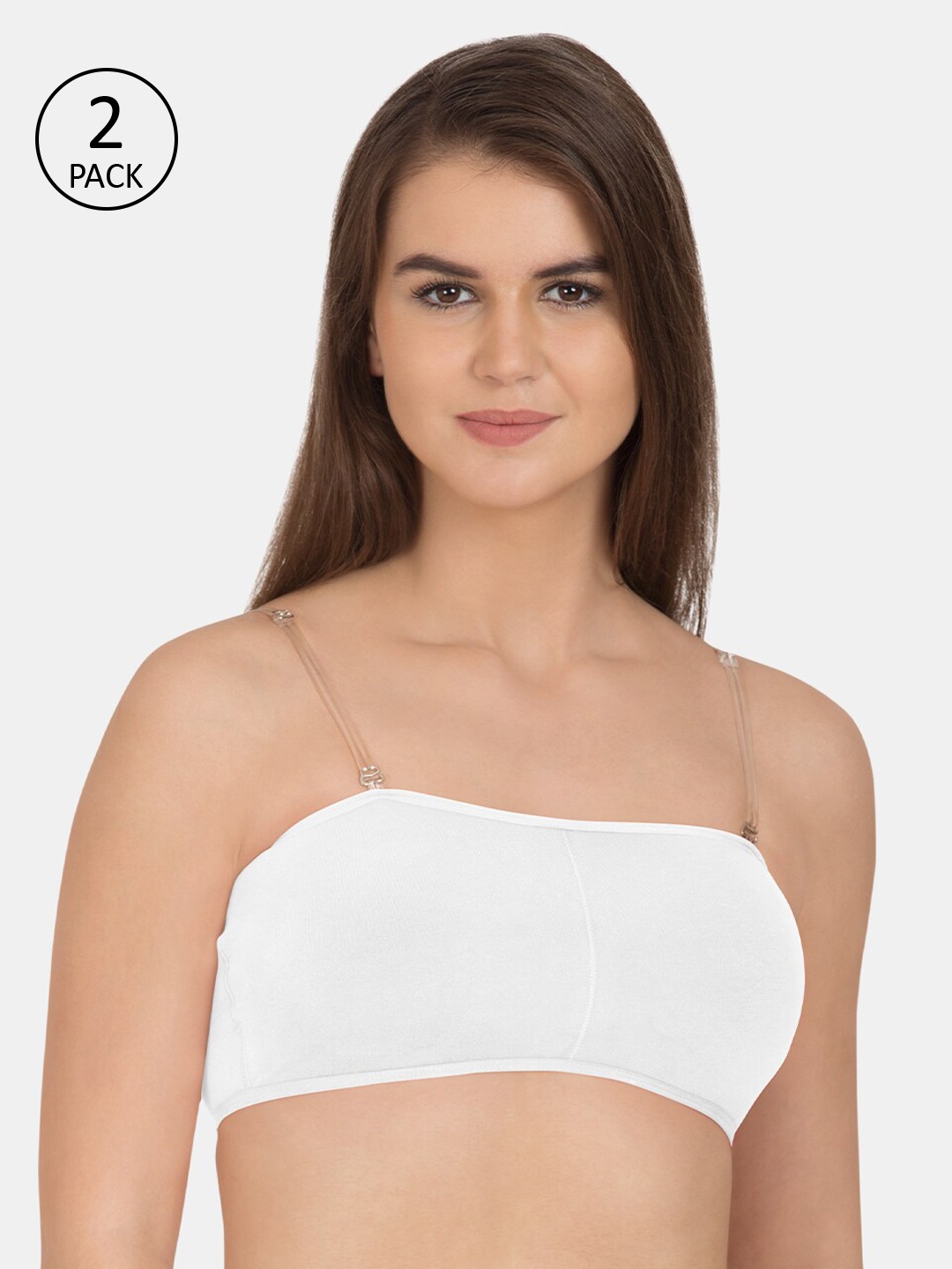 

Tweens Pack of 2 Solid Non-Wired Lightly Padded Everyday Bras TW-9279, White