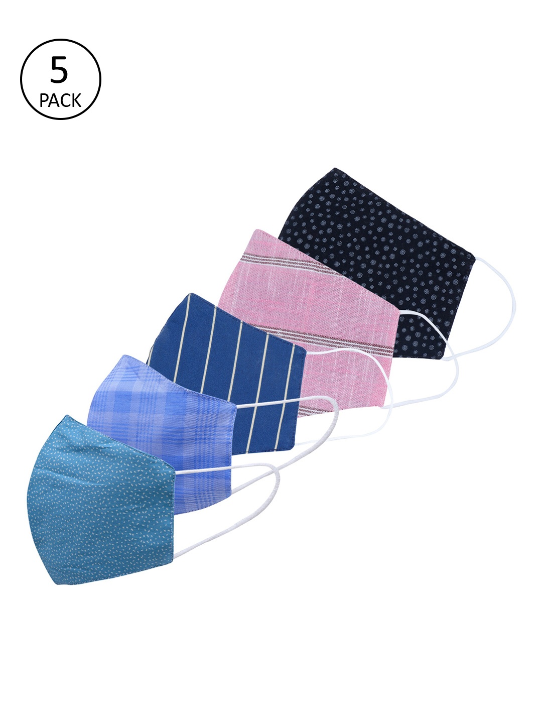 Be Indi Unisex 5-Pcs Assorted 2-Ply Anti-Microbial Outdoor Masks