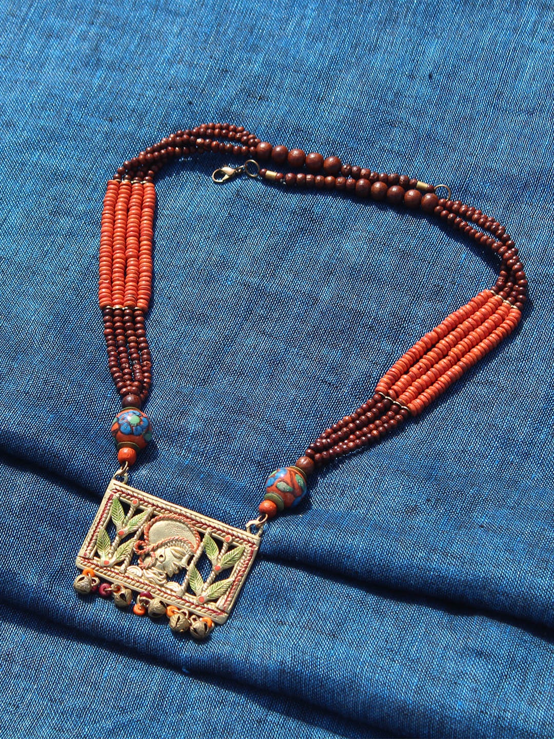 

ExclusiveLane Women Gold-Toned Dhokra Art Handcrafted Brass Necklace