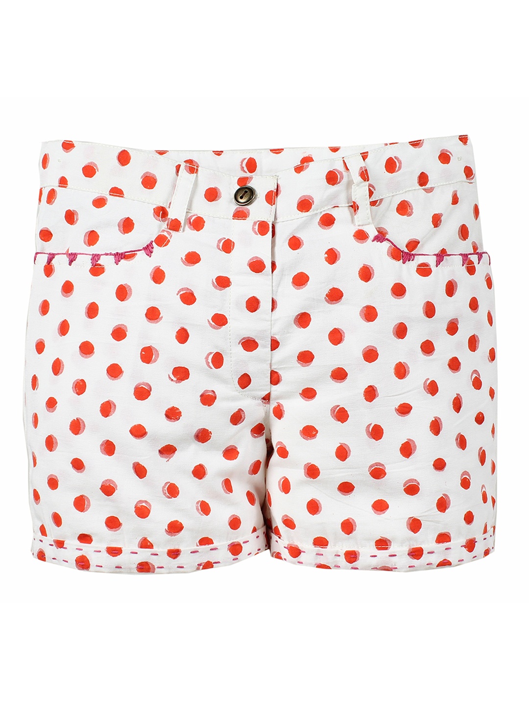 

My Little Lambs Girls Off-White & Red Polka Awards Regular Shorts