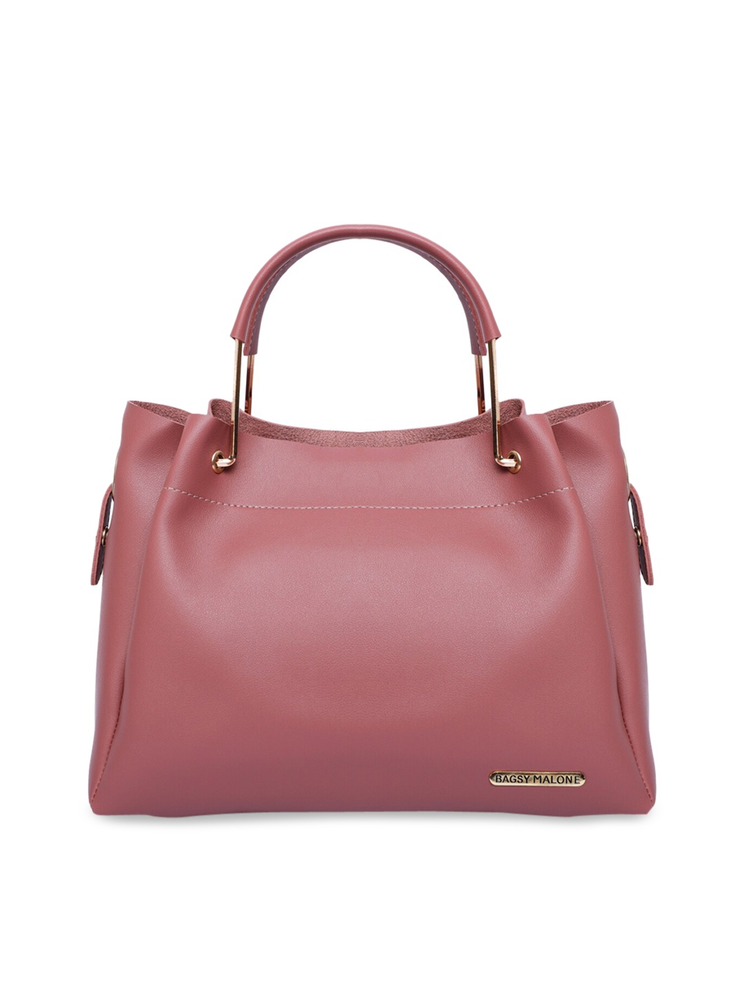 

Bagsy Malone Pink Solid Handheld PU Bag