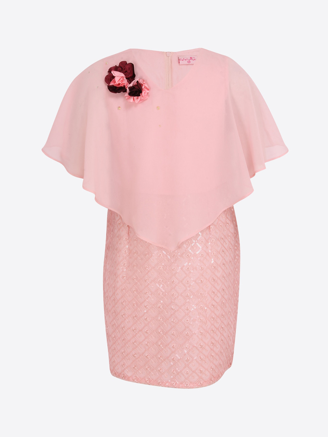 

CUTECUMBER Girls Pink Embellished Sheath Dress
