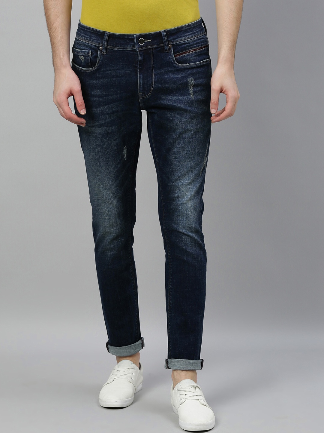 

RARE RABBIT Men Virgo-2 Slim Fit Mid-Rise Jeans, Navy blue