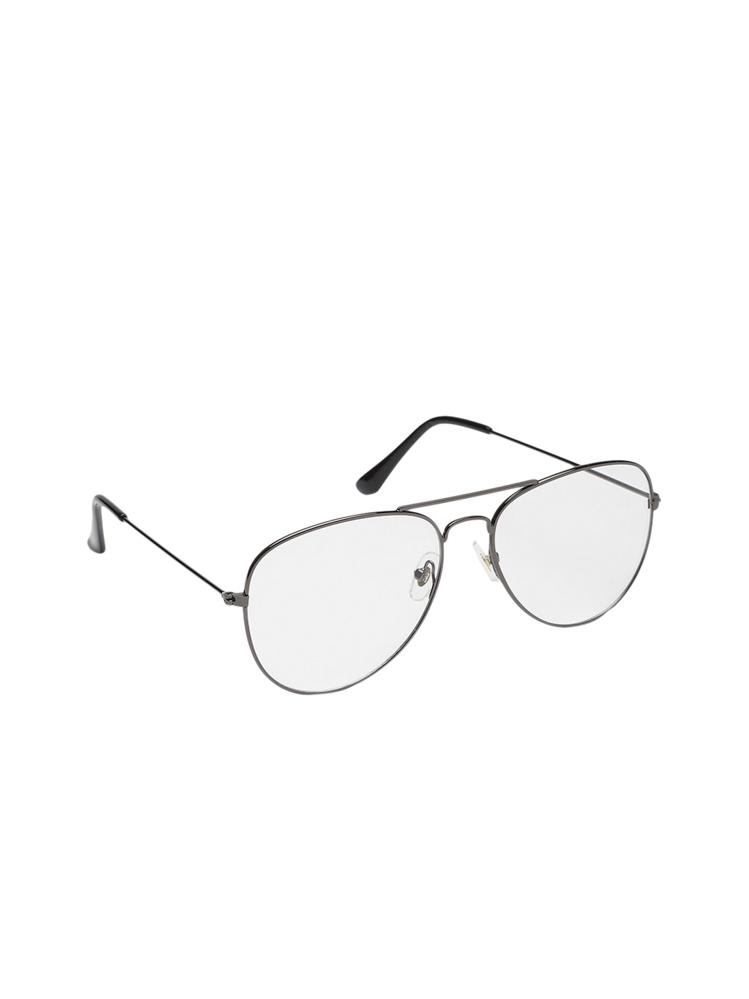 

ROYAL SON Men Solid Aviator Blue Light Block Full Rim Spectacle Frames SF003-C1, Transparent