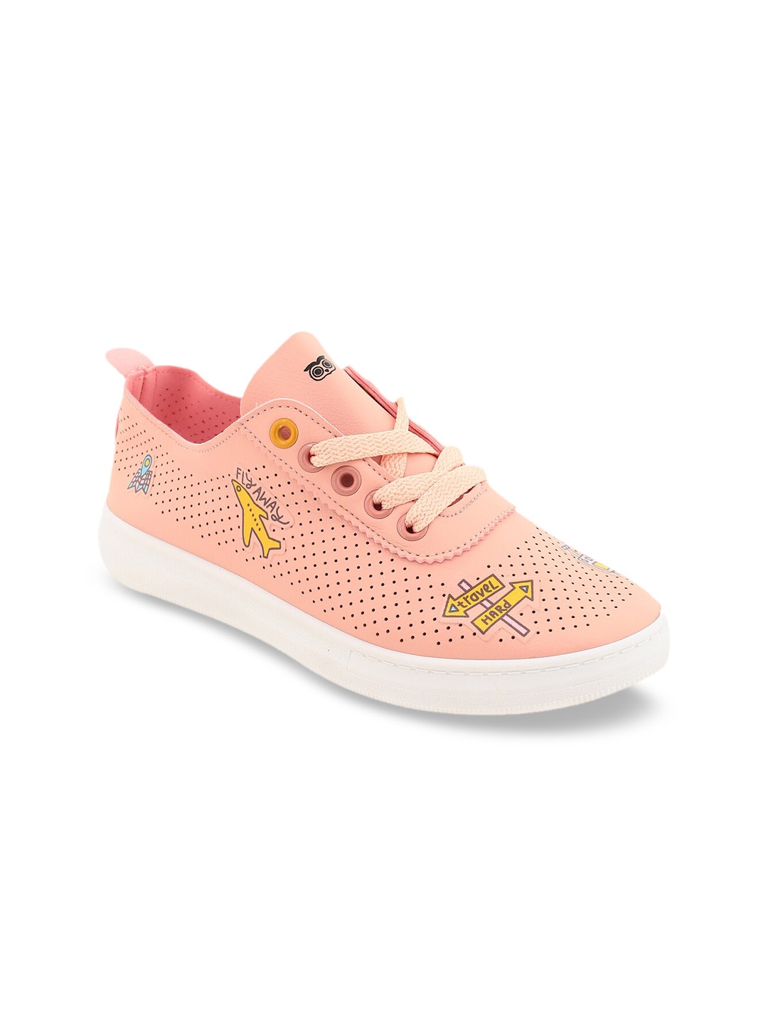 

Chumbak Women Pink Textured Sneakers