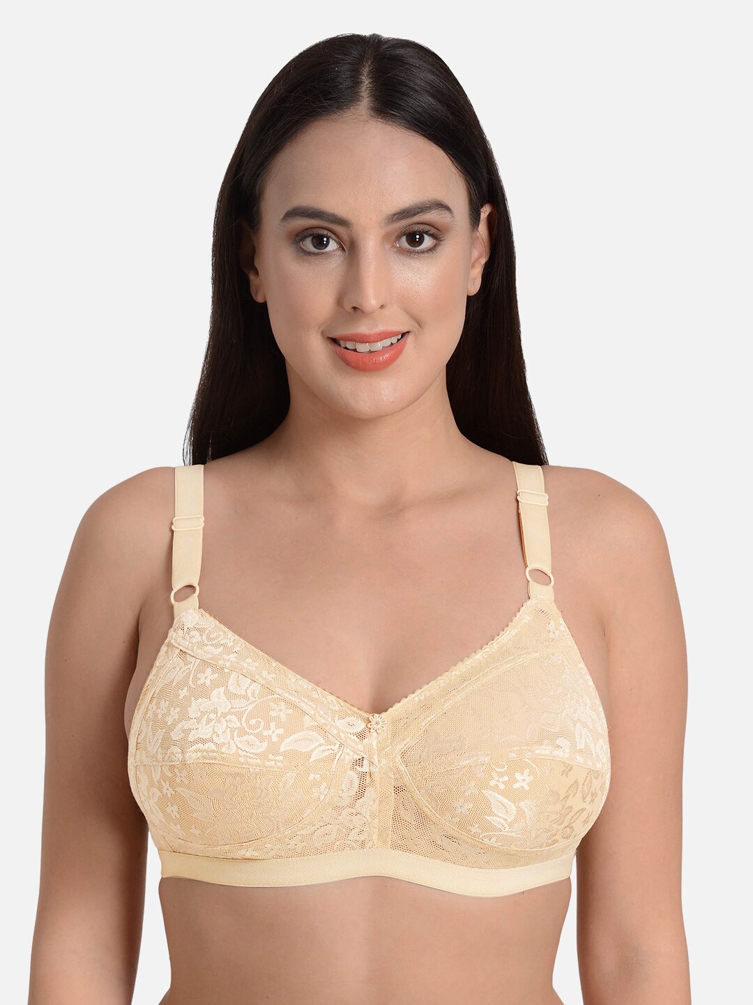 

mod & shy Yellow Lace Non-Wired Non Padded Minimizer Bra MS227