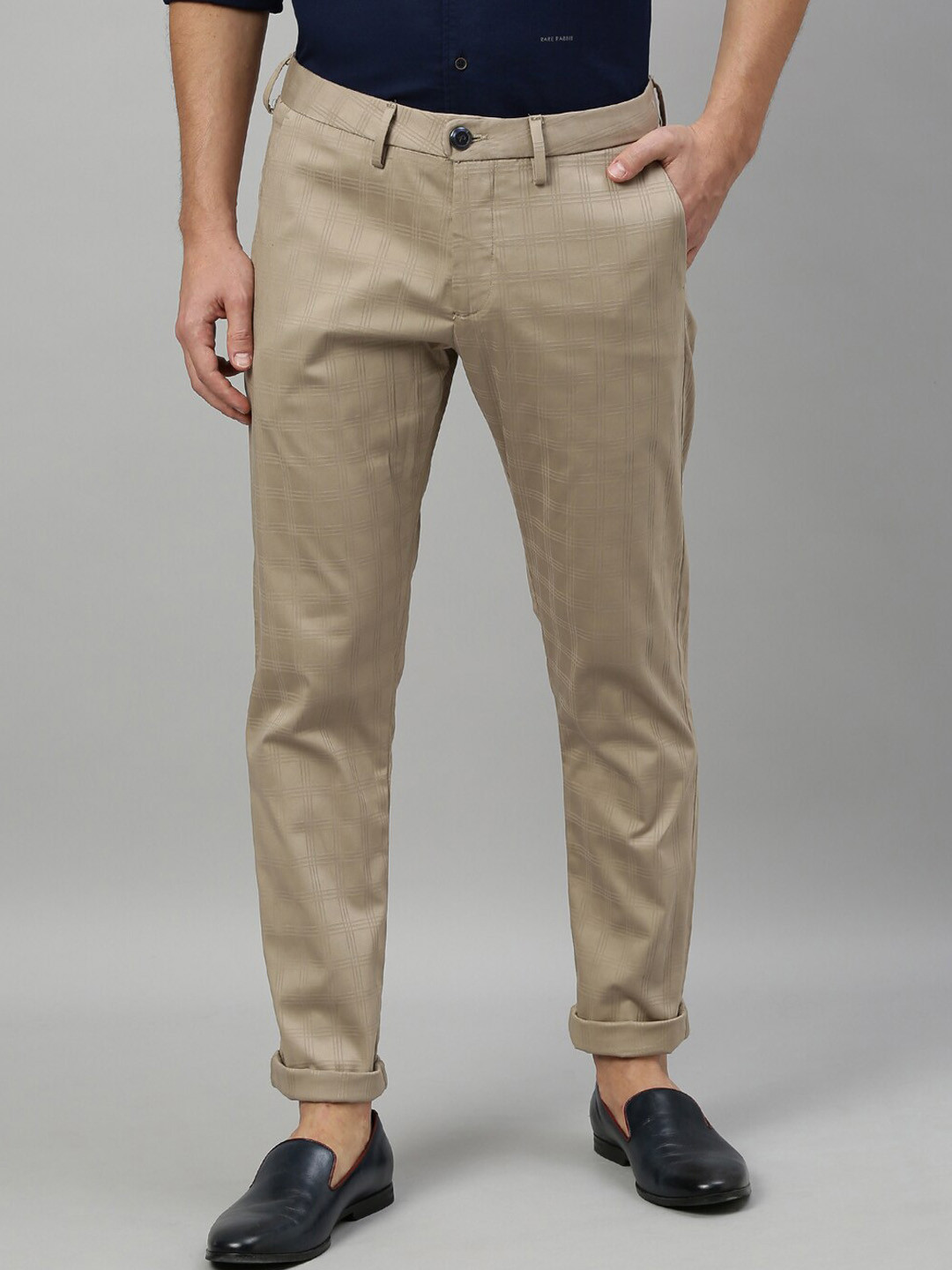 

RARE RABBIT Swiss Mid-Rise Tape Fit Trouser, Beige