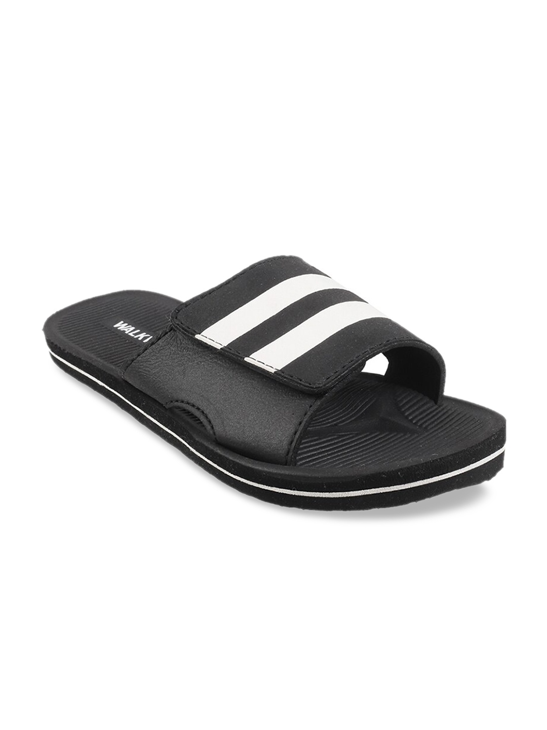 

WALKWAY by Metro Men Black & White Striped Sliders