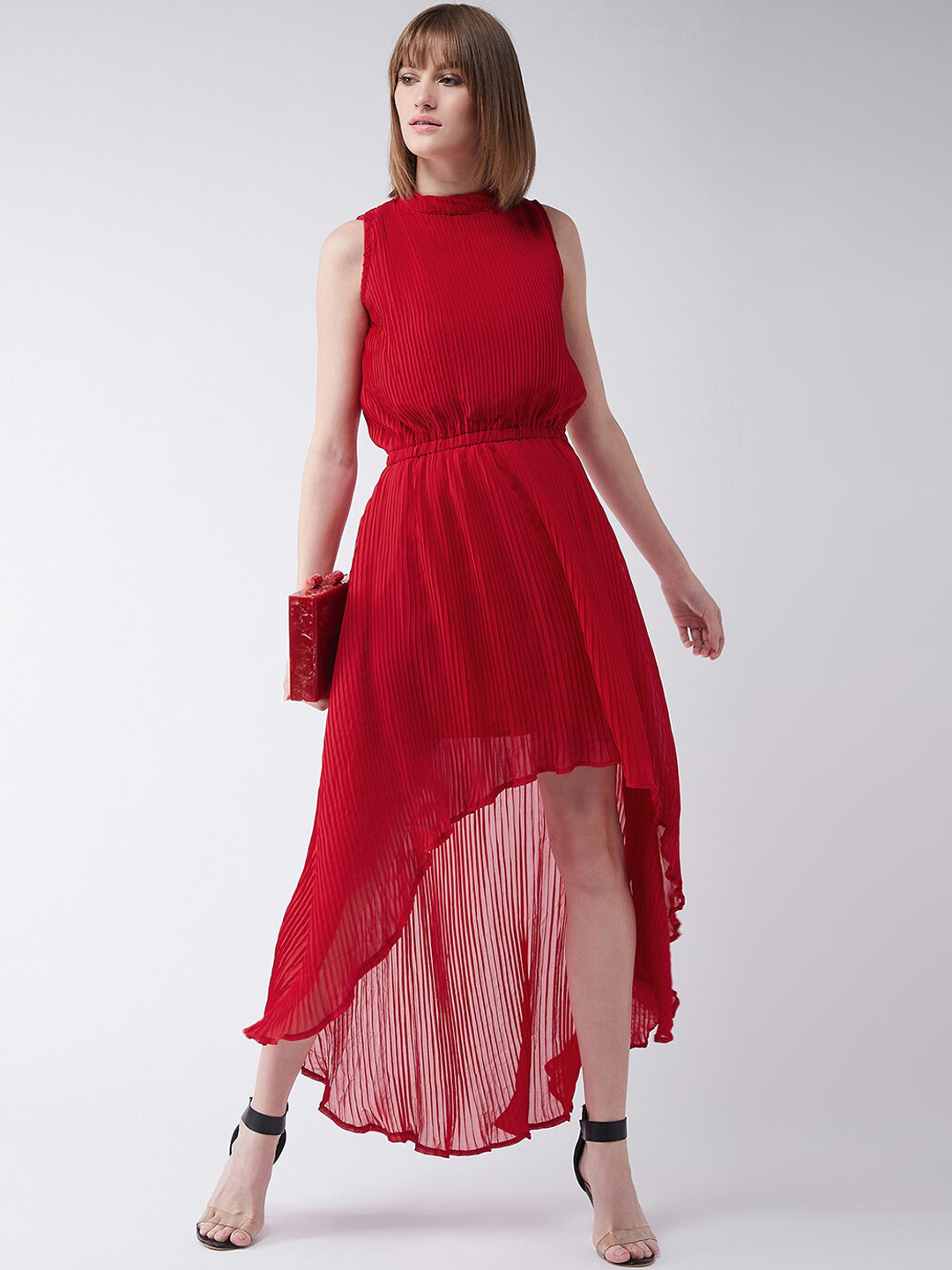 

Miss Chase Women Red Solid Maxi Dress