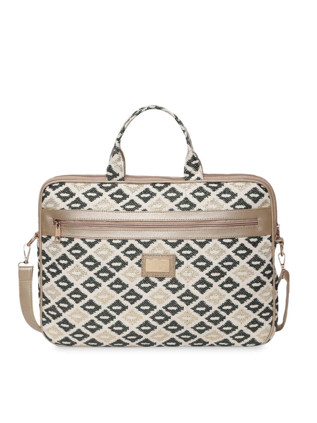 

KLEIO Unisex Geometric Printed 15' Laptop Bag, Gold
